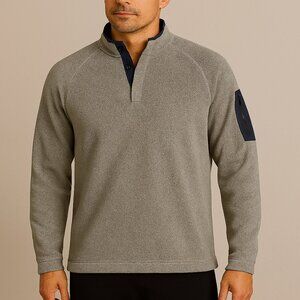 ExOfficio Men’s Fleece Pullover Quarter Snap Neck, Zip Arm Pocket Size XL